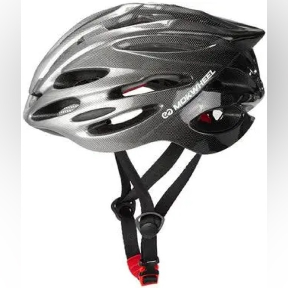 MOKWHEEL Bike Helmet 2.0 Black Silver RED LIGHT Adjustable Universal NEW